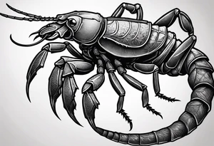 Make a preview of a scorpion.
The tattoo should be on the leg tattoo idea