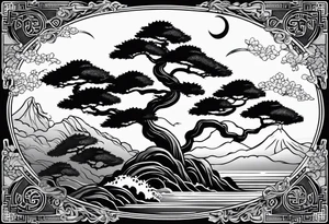 ukiyoe, bonsai tattoo idea