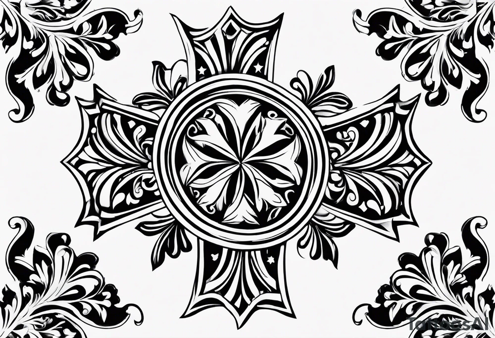 Simple Maltese cross tattoo idea