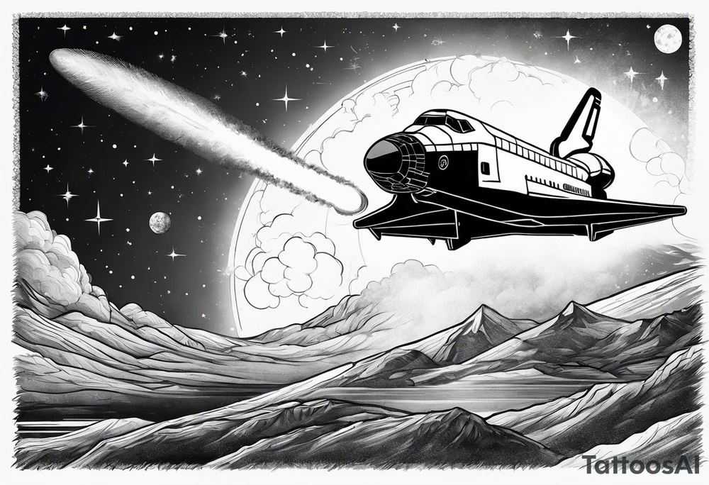 black and white space shuttle launching into space tattoo idea black and white space shuttle launching into space tattoo idea