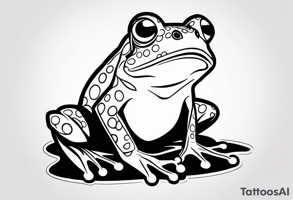 Funny frog tattoo idea