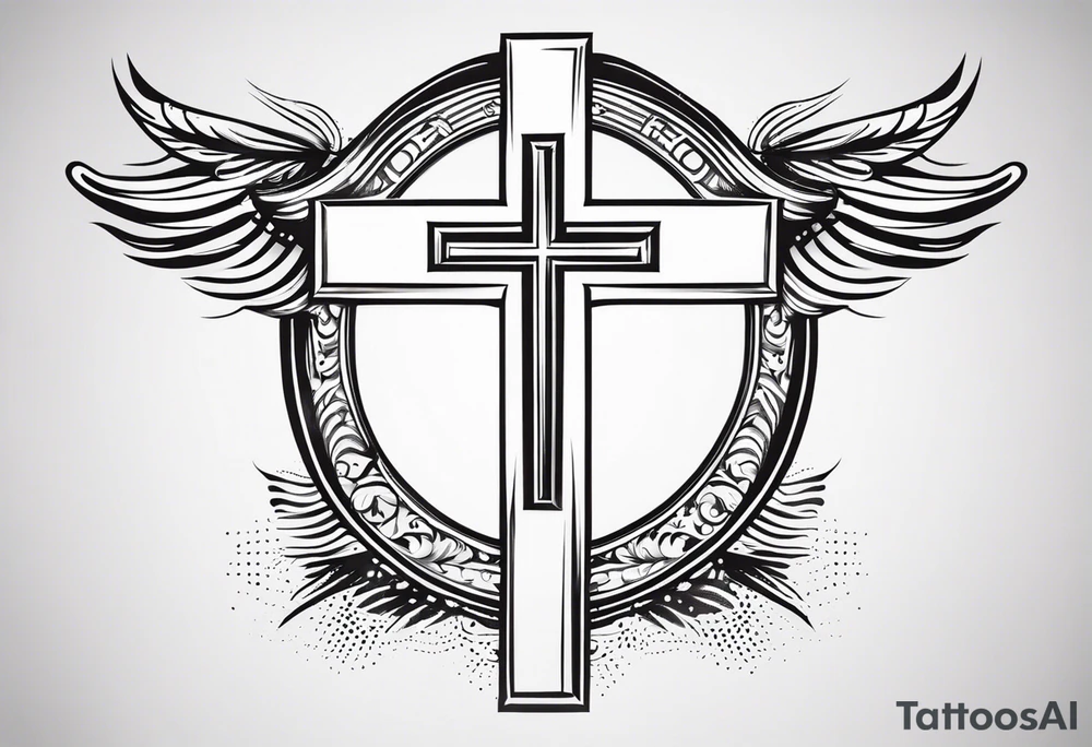 Minimalist Cross tattoo with a “L” and “T” in it tattoo idea