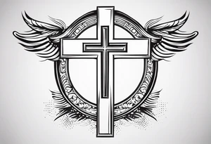 Minimalist Cross tattoo with a “L” and “T” in it tattoo idea