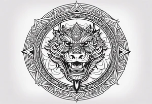 Mandala Wrapped Dragon tattoo idea