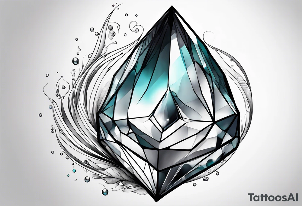 gemstone water droplet tattoo idea