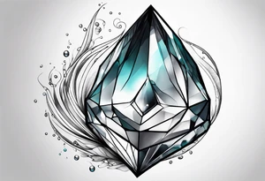 gemstone water droplet tattoo idea