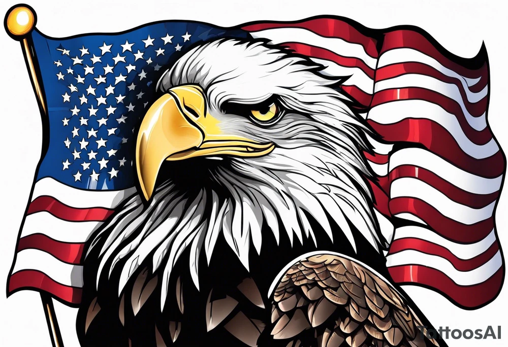 Eagle grabbing usa flag tattoo idea