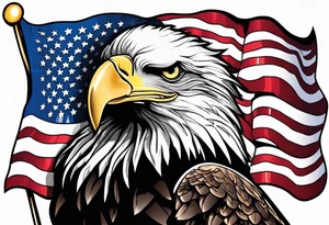 Eagle grabbing usa flag tattoo idea