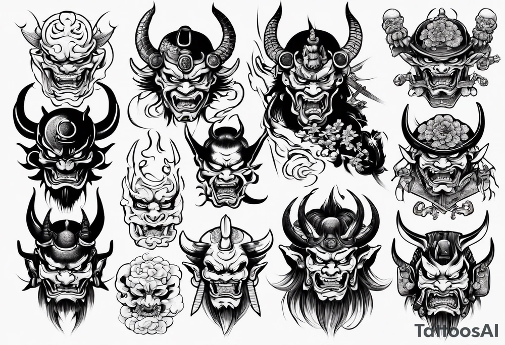 Samurai demon tattoo idea