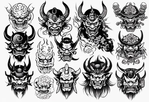 Samurai demon tattoo idea