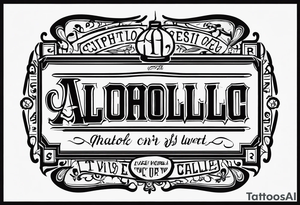 Alcoholic citate tattoo idea