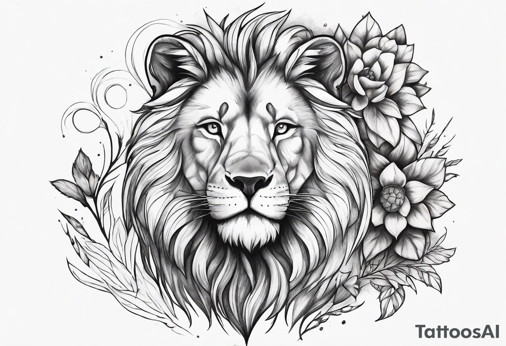 lion and fox tattoo idea