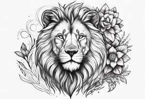 lion and fox tattoo idea