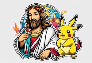 Jesus as a pokemon tattoo idea