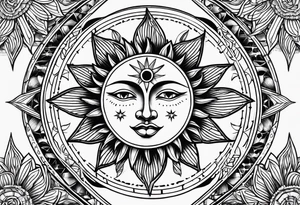 Sun and moon tattoo idea