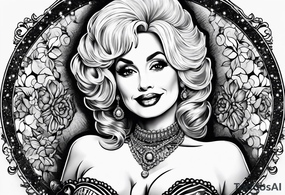 Dolly Parton holding an acorn tattoo idea