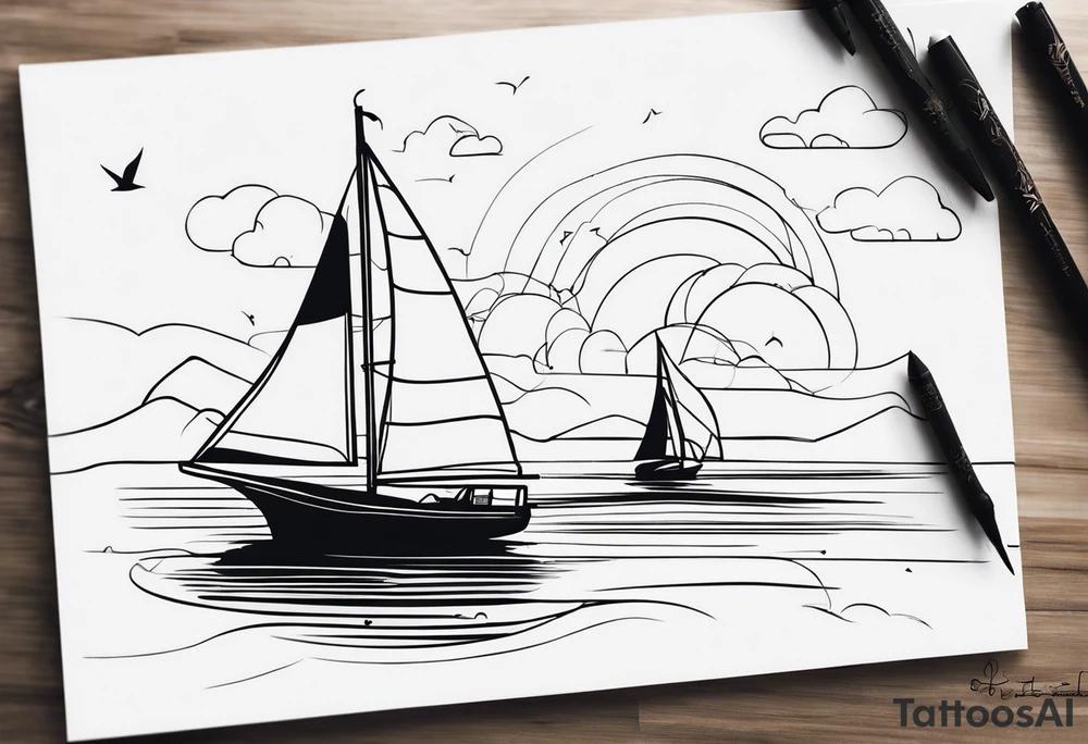 Sailboat Journey tattoo idea