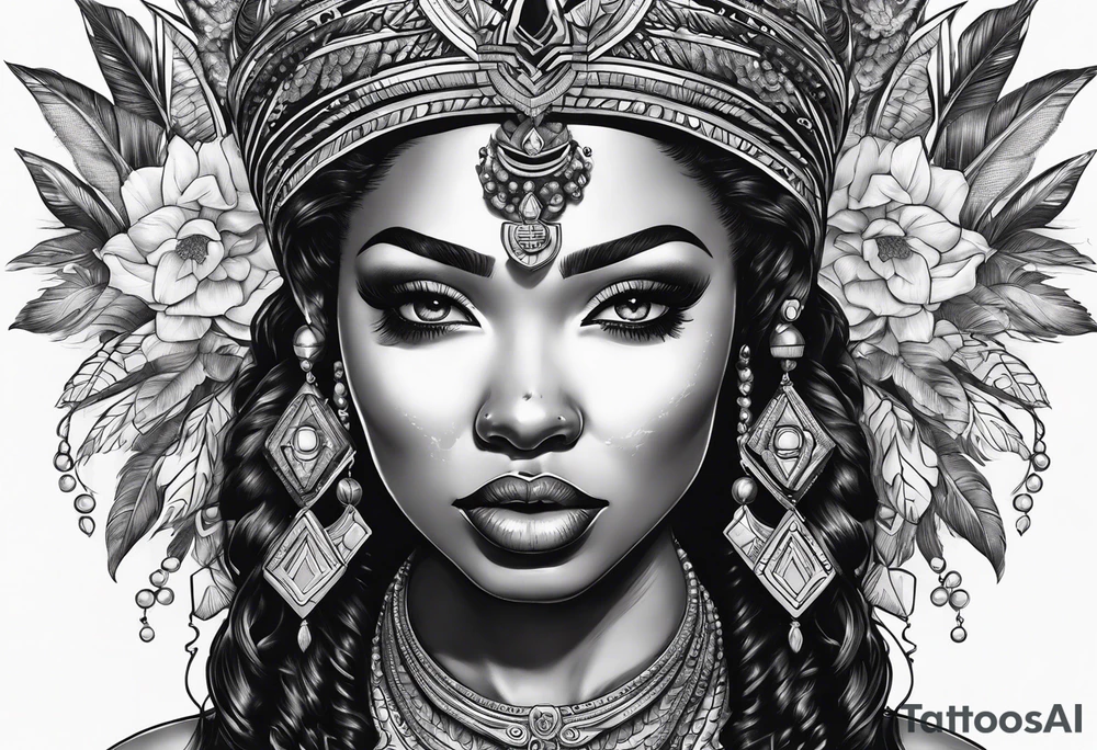 Black Goddess of cocaine tattoo idea
