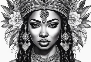 Black Goddess of cocaine tattoo idea