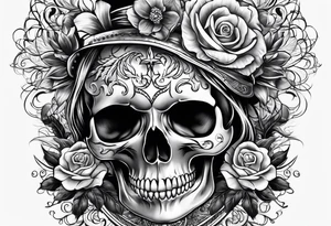 female skull tattoo idea
