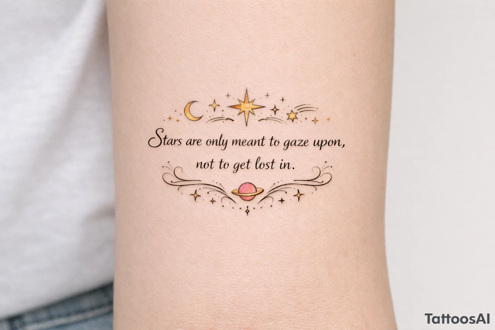 Stars are only meant to gaze upon not to get lost in tattoo idea