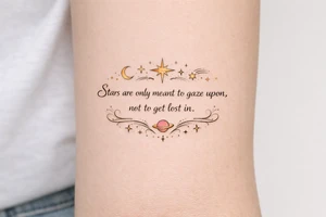 Stars are only meant to gaze upon not to get lost in tattoo idea