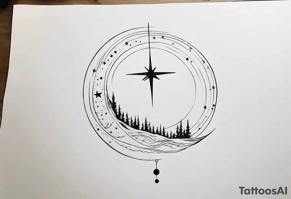 create me a spine tatto intergrating my star sing, star constellation, moon  on the day that I was born January 17th 2005make it skinny going down the whole spine, and not my moon phase just the moon on the day I was born, janauary 17th 2005 tattoo idea