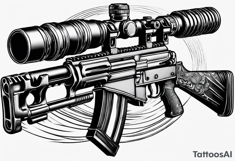 machine gun tattoo idea