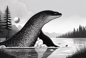 Lake monster tattoo idea