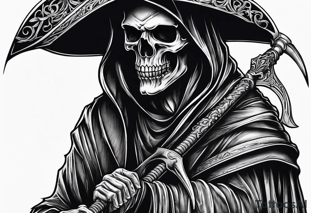 Grim reaper with scythe tattoo idea