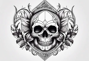 A chilli pepper with a skull on it facing one of the sides. tattoo idea