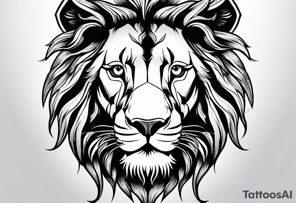 lion face tattoo idea