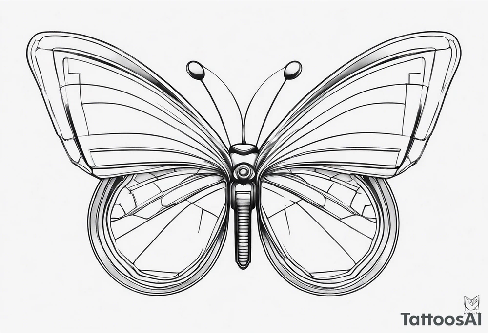 Mechanical Butterfly tattoo idea