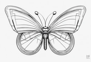 Mechanical Butterfly tattoo idea