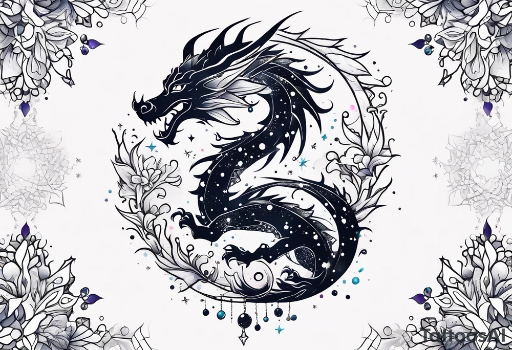 Constellation, dragon kawaii young ,snowflake tattoo idea