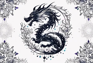 Constellation, dragon kawaii young ,snowflake tattoo idea