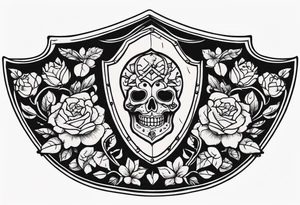 shadows of the dead inside a shield shape tattoo idea