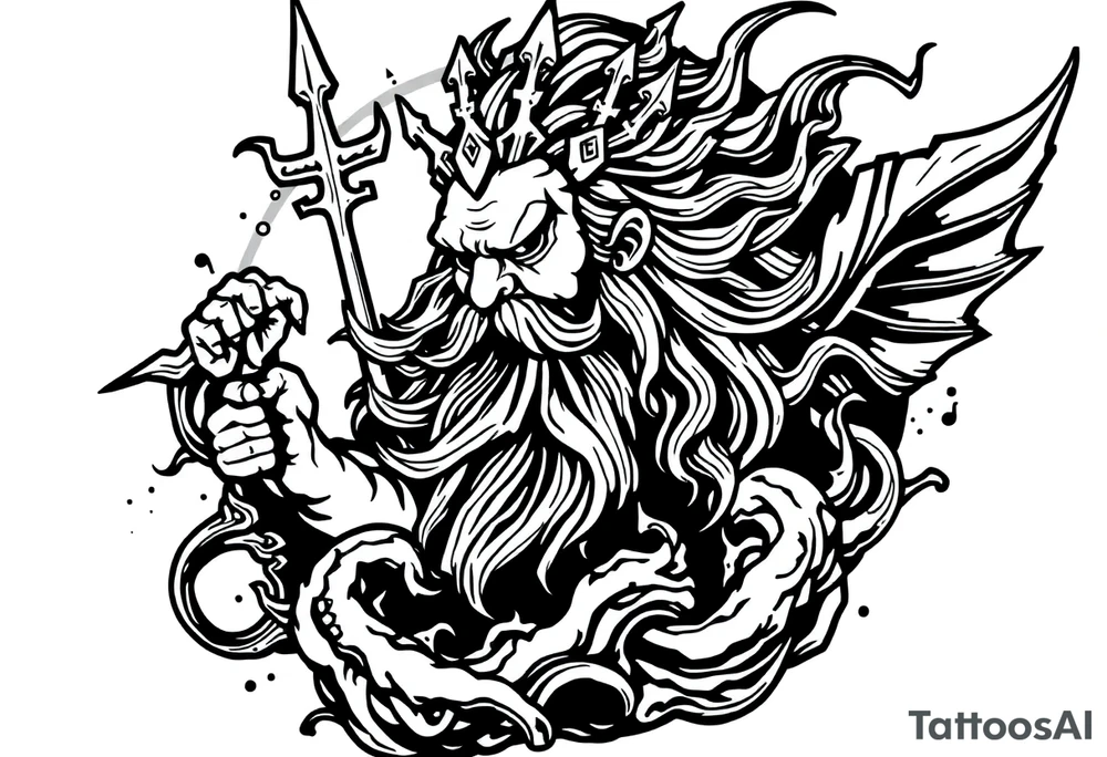 god of sea tattoo idea