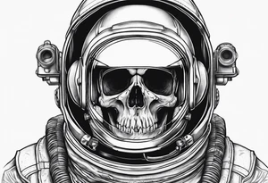 Skull in an astronaut helmet tattoo idea