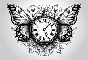 Half butterfly, half clock, with a cardinal tattoo idea