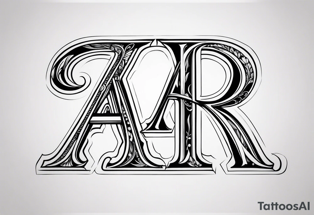 the letters A and R tattoo idea