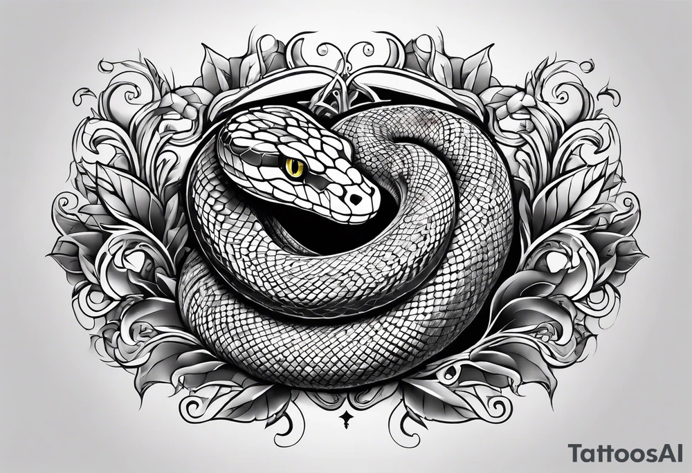 Snake with lsd effect tattoo idea