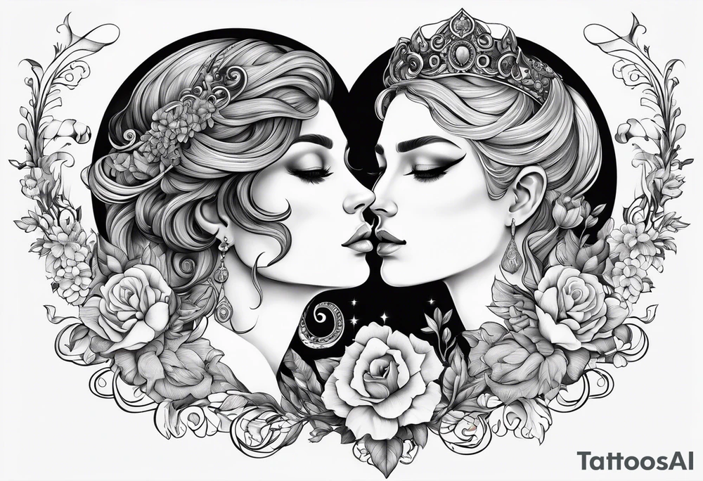 Love connection between Taurus and Virgo. Italian heritage tattoo idea Love connection between Taurus and Virgo. Italian heritage tattoo idea