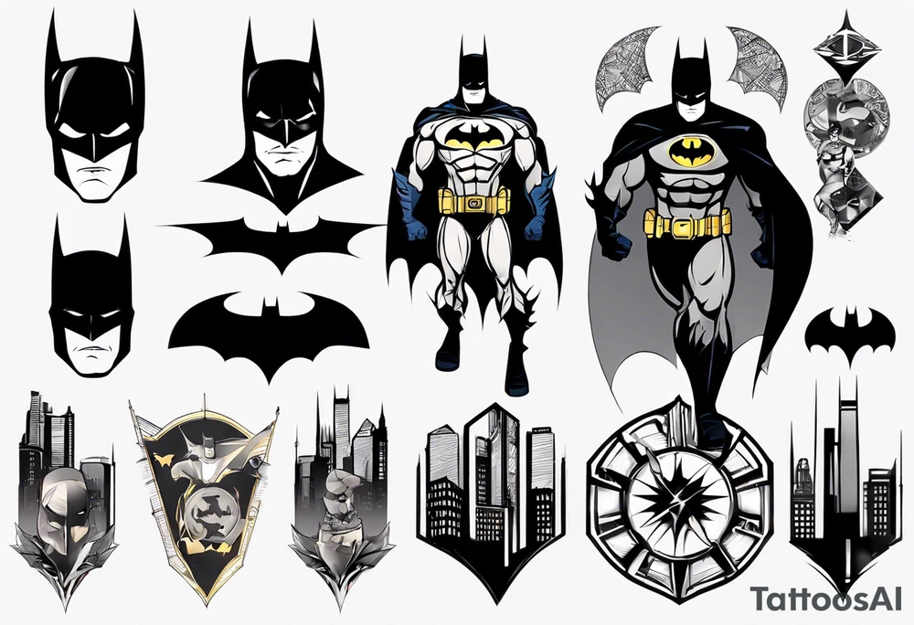 batman gotham sleeve tattoo idea