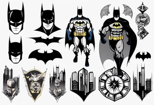 batman gotham sleeve tattoo idea