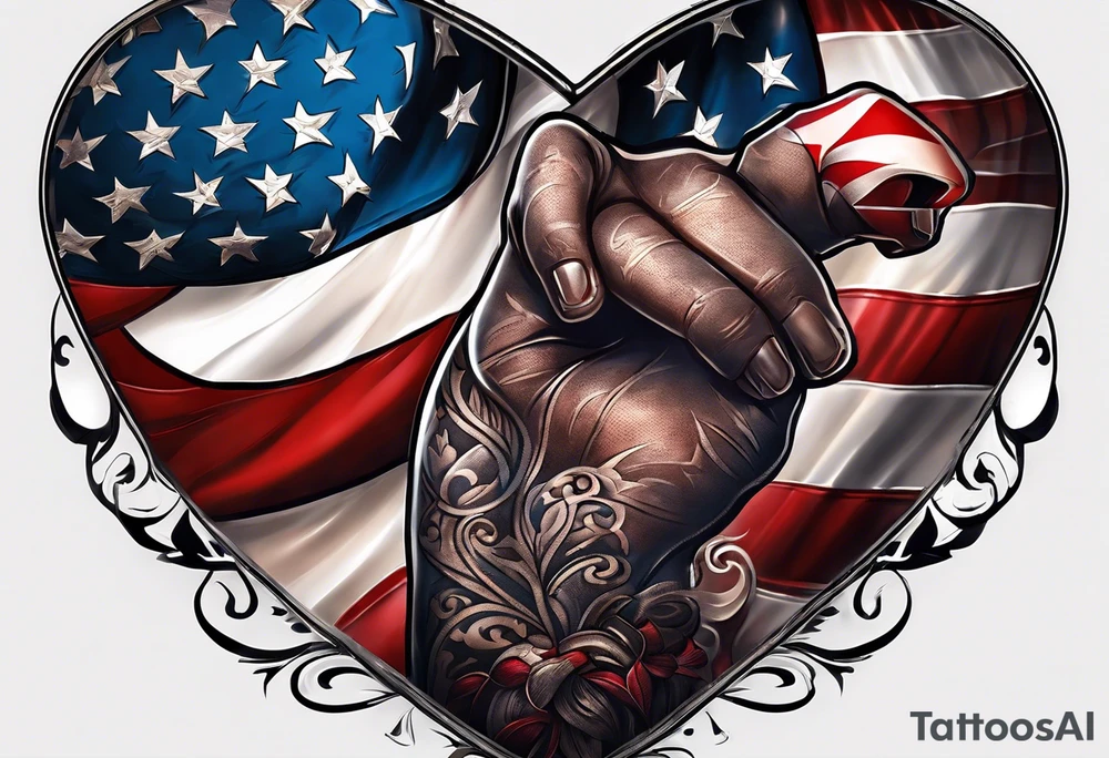 Make a tattoo an american flag that demonstrates the love and pride of my origins tattoo idea