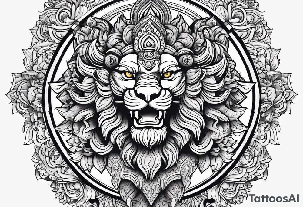 Laxmi Narasimha tattoo idea