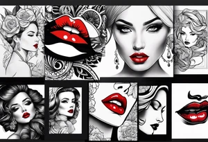 Red lips tattoo idea