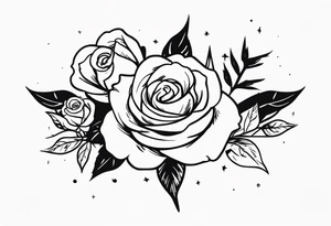 Lightning bolt and roses tattoo idea