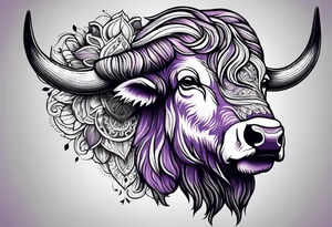 purple buffalo tattoo idea